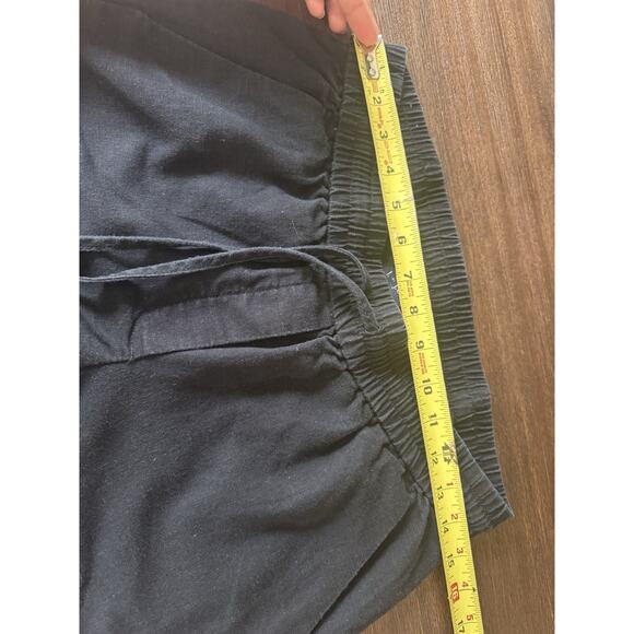 J.Crew Pants Black Linen Blend Pull On Tapered High Rise Drawstring 4 - Picture 5 of 7